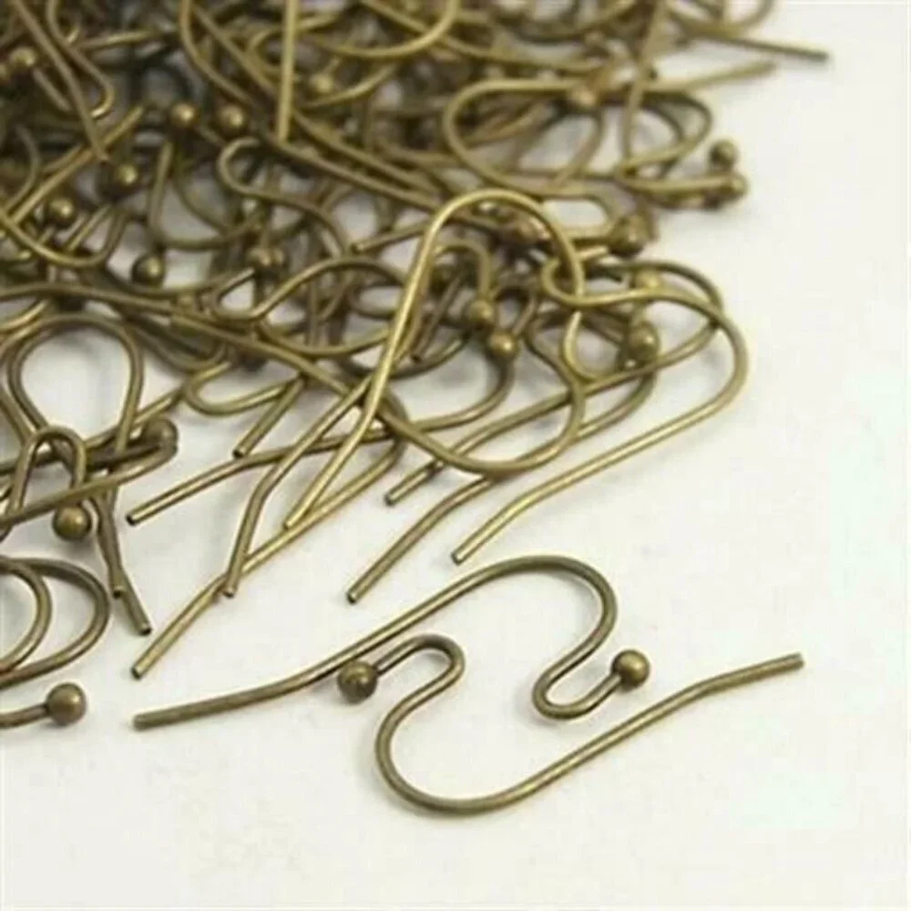 Bronze Antique Brass Plated Minimalist Open Loop Earring Hooks Findings 10 pcs